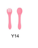 High Quality Natural 100 Food Grade Inventory Easy To Rinse Spoon Weaning Unbreakable Rubber Fork Dishwasher Safe Feeding Set