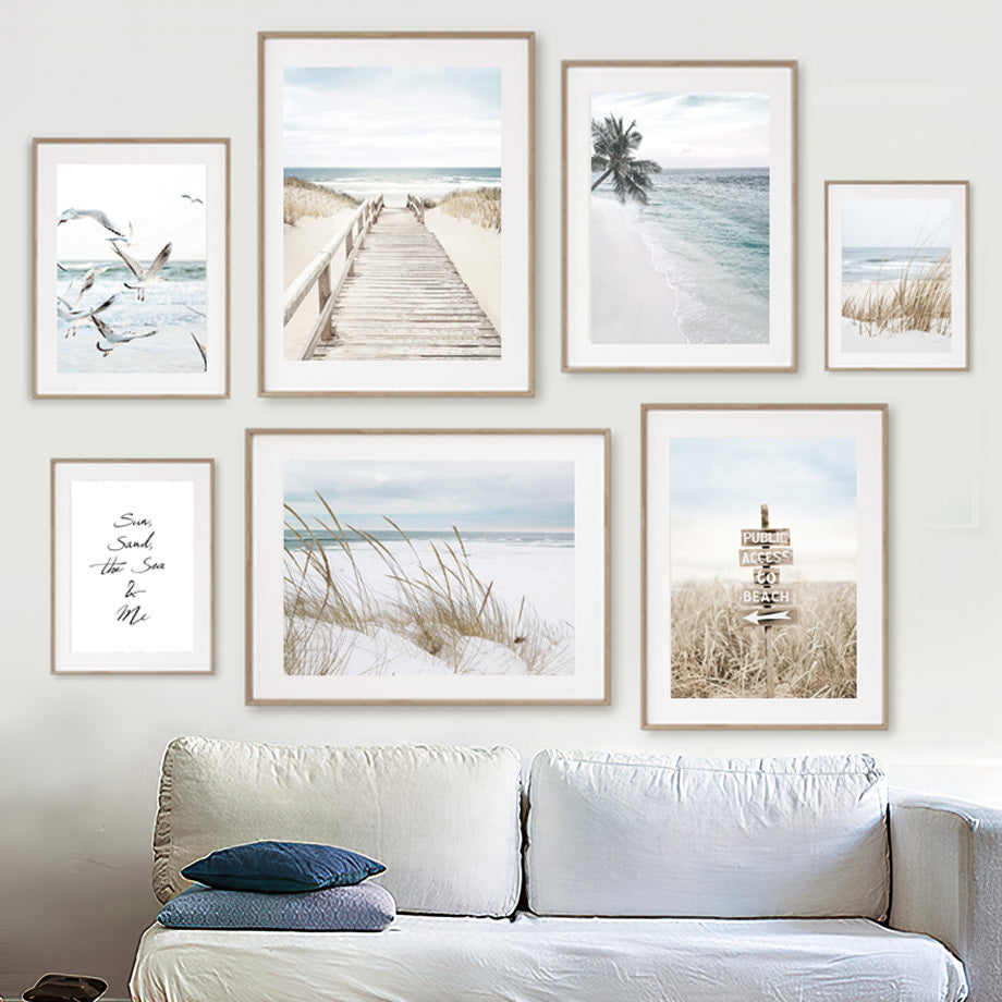 Reed Dandelion Dolphin Sea Beach Flower Wall Art Canvas Painting