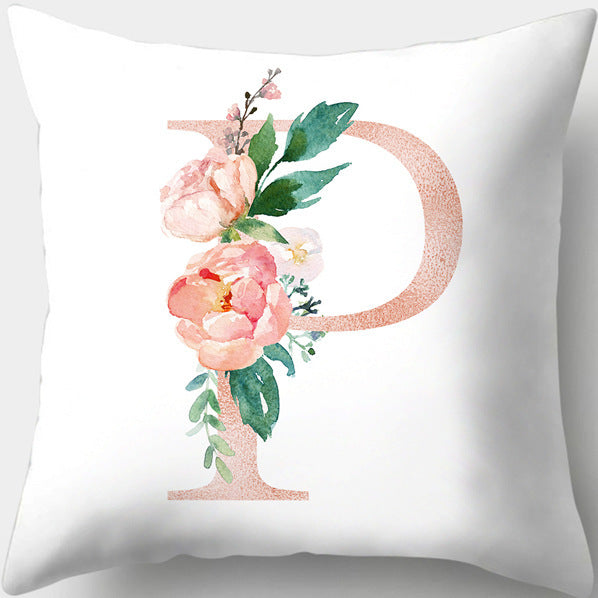 Letter Flowers Valentine's Day Digital Printing Pillowcase