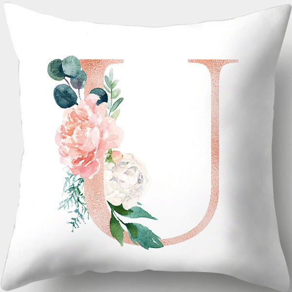 Letter Flowers Valentine's Day Digital Printing Pillowcase