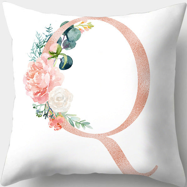 Letter Flowers Valentine's Day Digital Printing Pillowcase