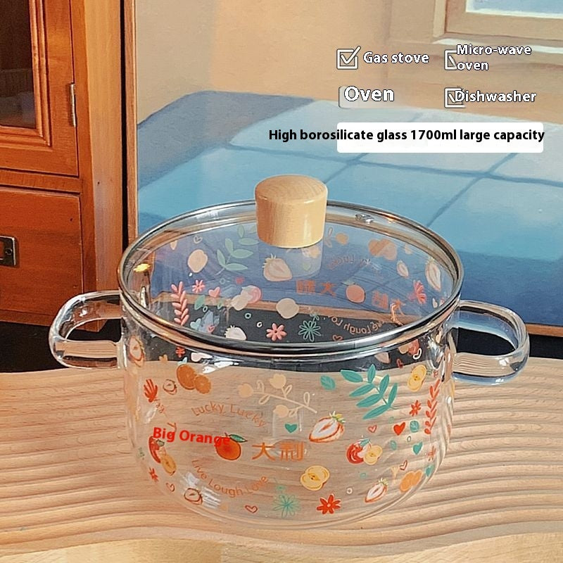 Good-looking Large Capacity Glass Instant Noodle Bowl