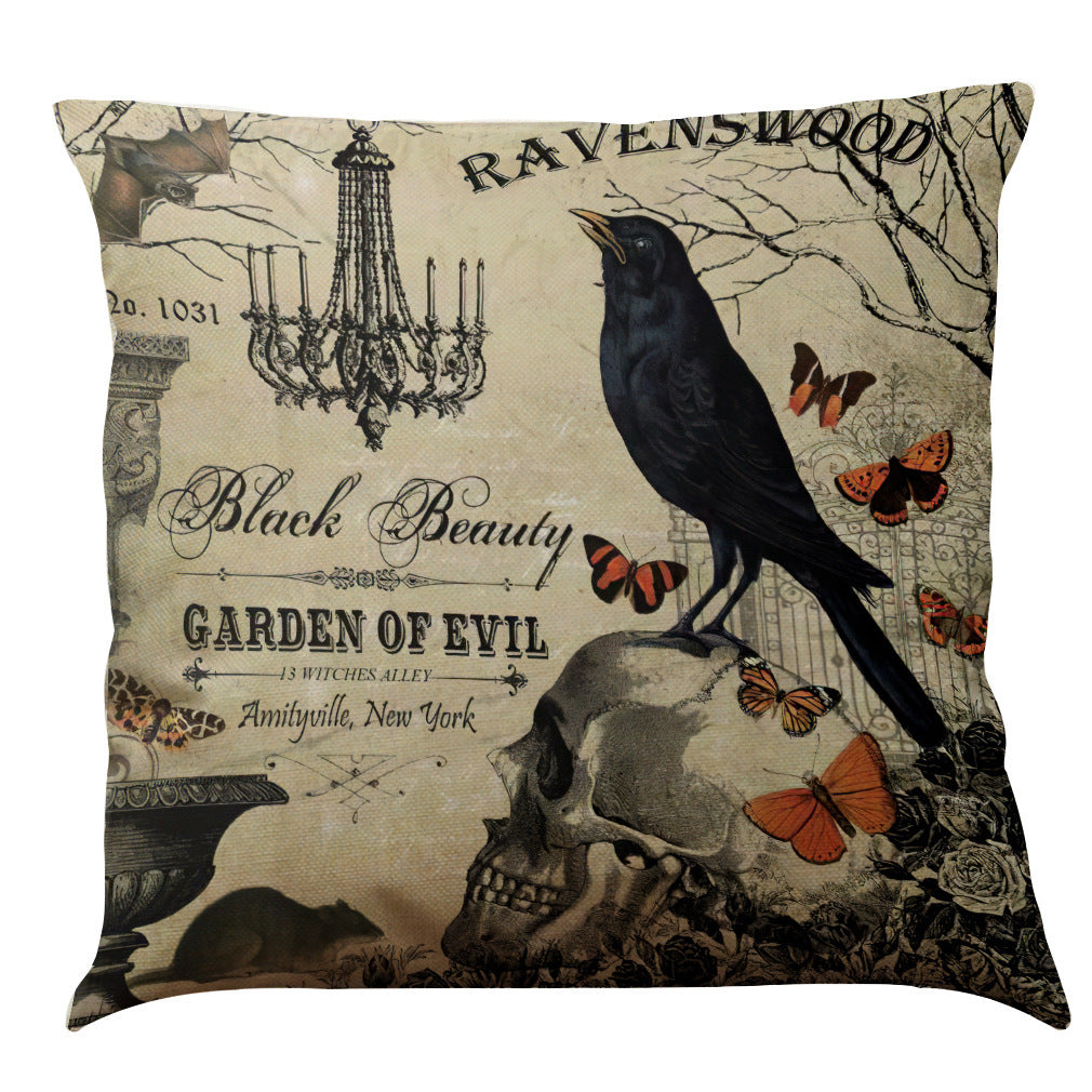 Halloween Cotton Linen Sofa Car Cushion Pillowcase