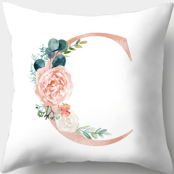 Letter Flowers Valentine's Day Digital Printing Pillowcase