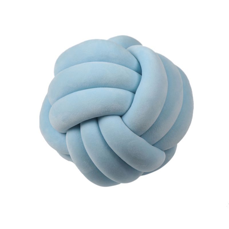 Knotted Plush Ball Design Round Throw Pillow