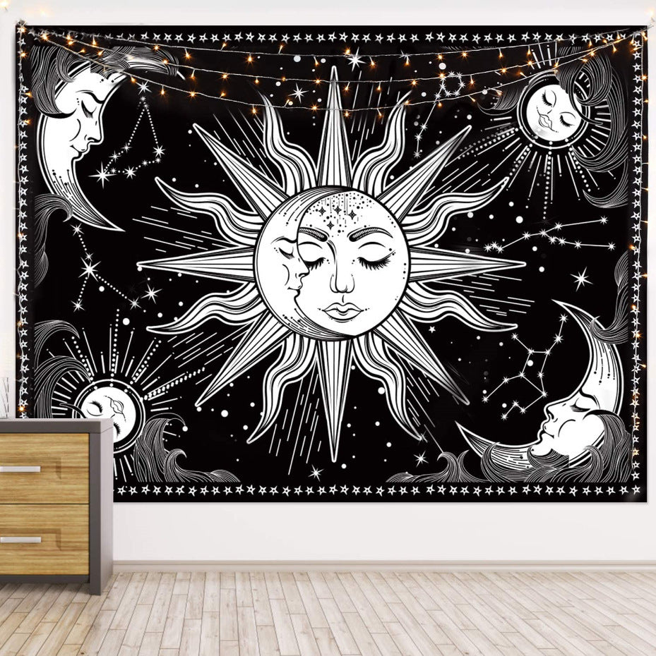 Tapestry Black And White Series Printed Home Hanging Cloth