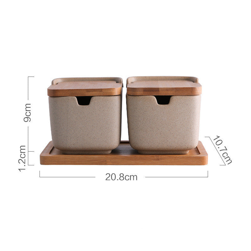 Clamshell ceramic seasoning box