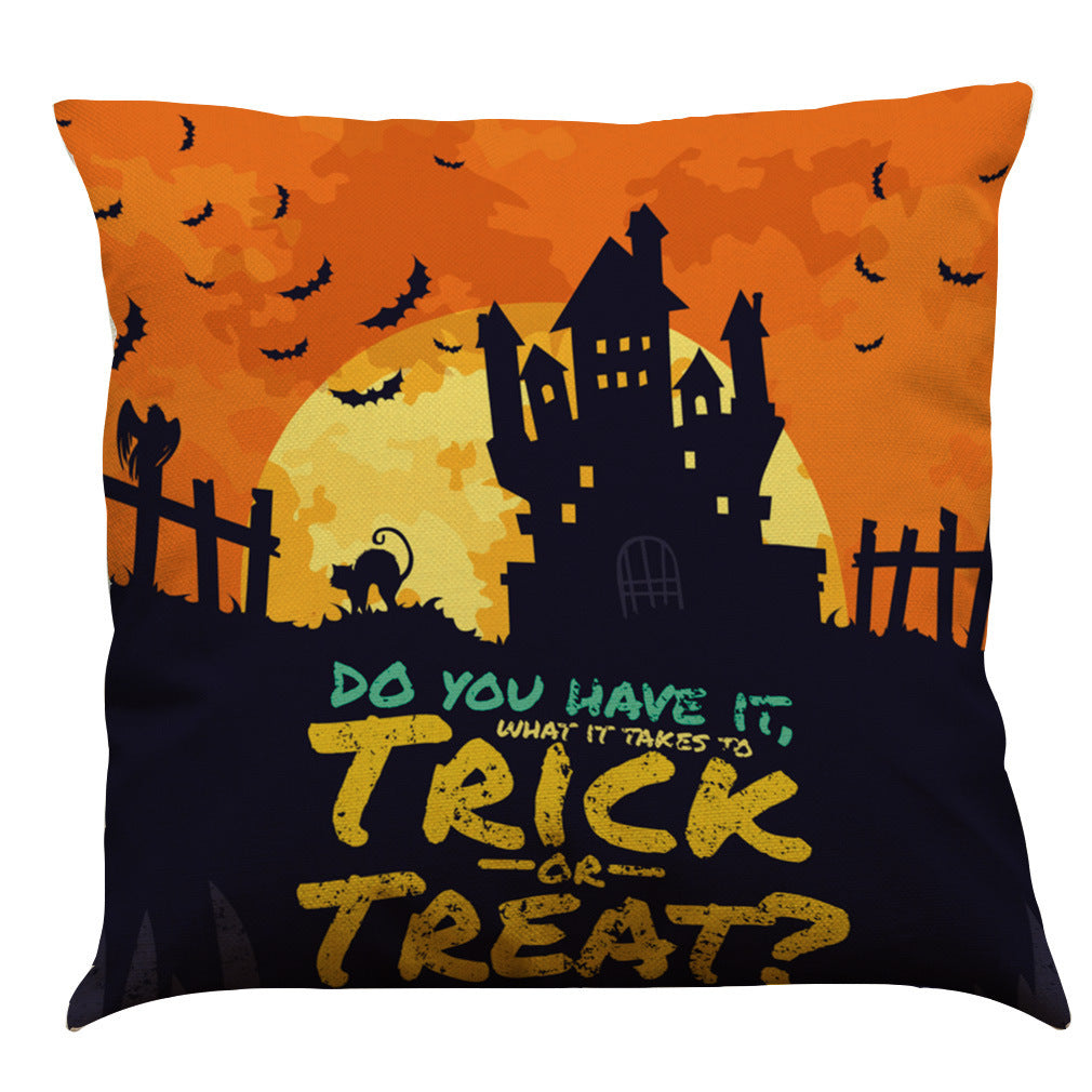 Halloween Cotton Linen Sofa Car Cushion Pillowcase