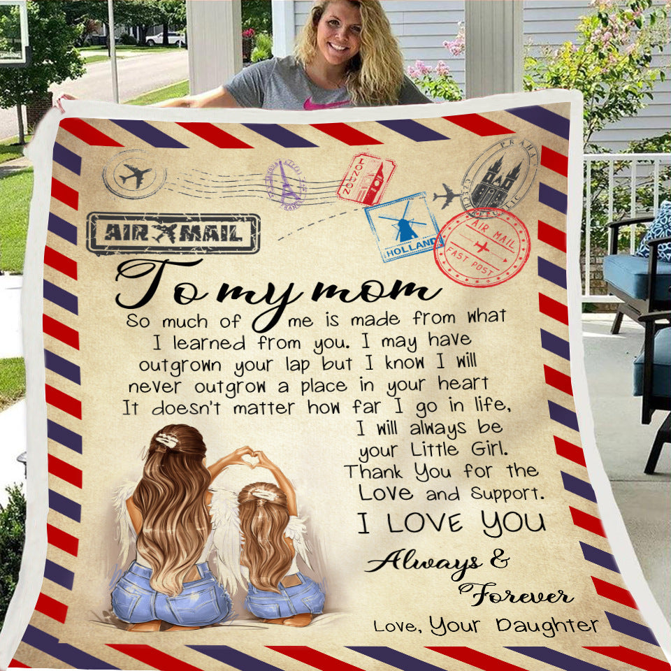 Fleece Blanket to My Daughter Son Wife Letter Printed Quilts Air Mail Blankets Positive Encourage and Love GiftsDrop Ship