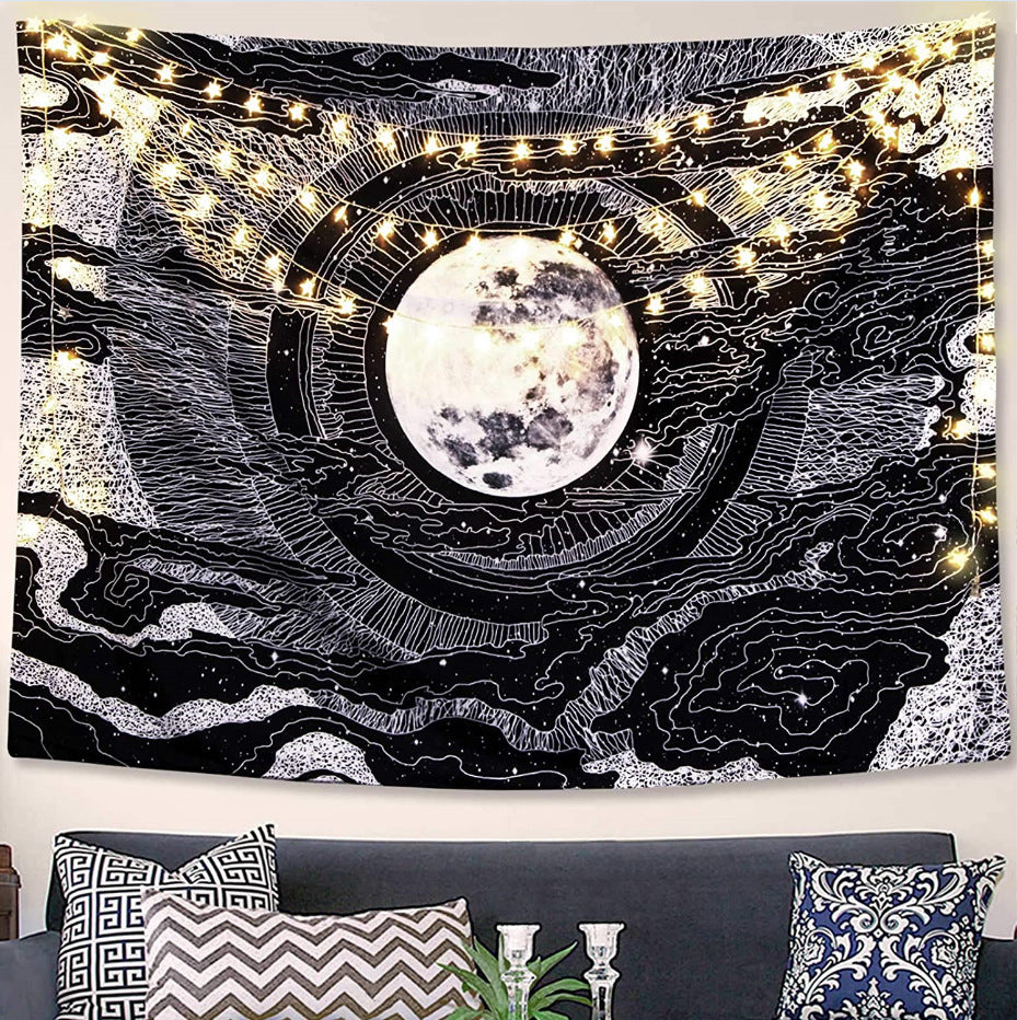 Tapestry Black And White Series Printed Home Hanging Cloth