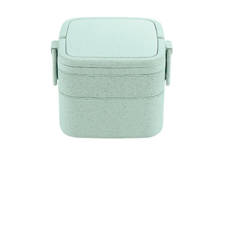 Wheat Straw Portable Double-Layer Lunch Box