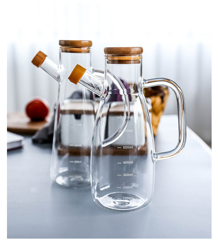 Glass transparent soy sauce vinegar bottle