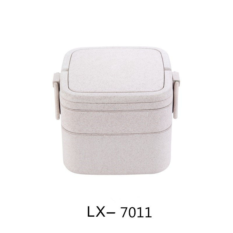 Wheat Straw Portable Double-Layer Lunch Box