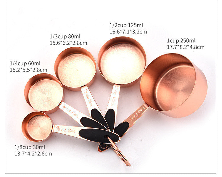 Rose gold measuring cup baking tools stainless steel