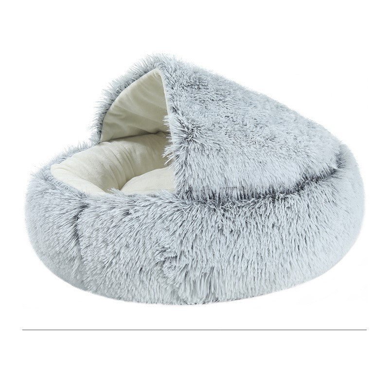 Crystal Velvet Warm Round Half Wrapped Cat's Nest