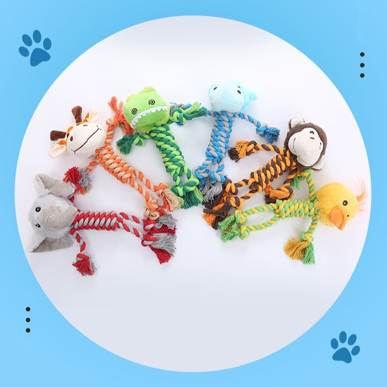 Plush Dog Toy Animal Shape Bite-resistant Molar Pet Products