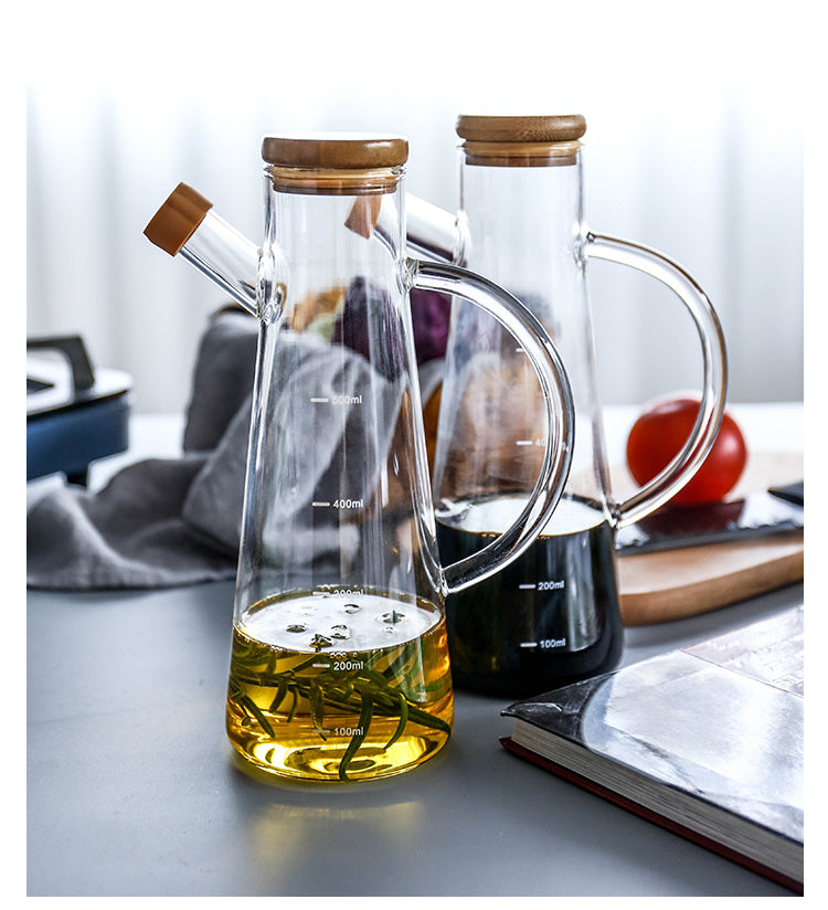 Glass transparent soy sauce vinegar bottle