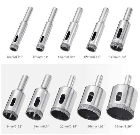 6-50mm Glass Drill Bit Set