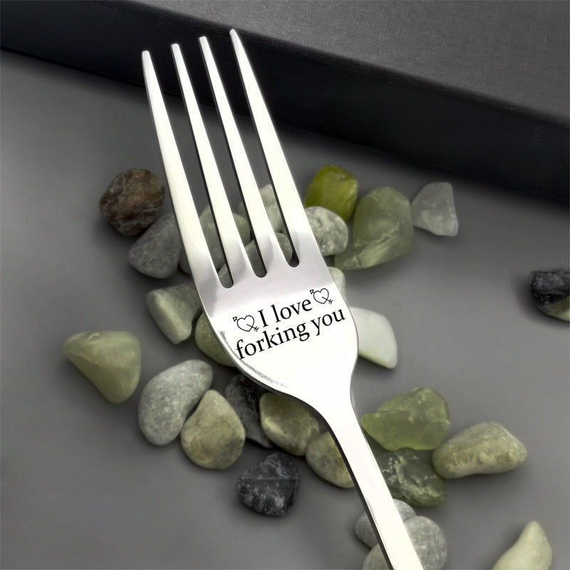 European and American cake fruit rust steel fork