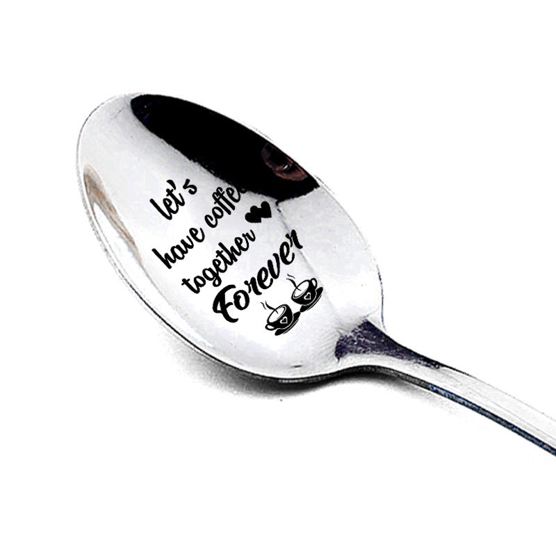 Valentine's day stainless steel long handle spoon