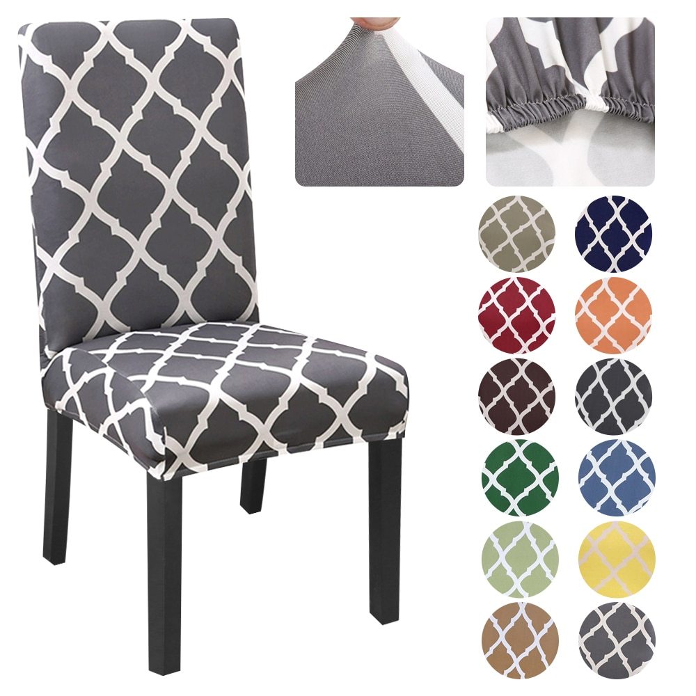 Spandex Chair Covers Printed Stretch Elastic Universal Chair Cover Slipcovers Fitting Chair Protective Covers