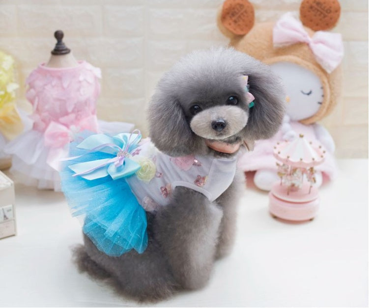 Dog Skirt Princess Tutu Spring-Summer Teddy Dress Mesh Thin Summer Dog Clothes