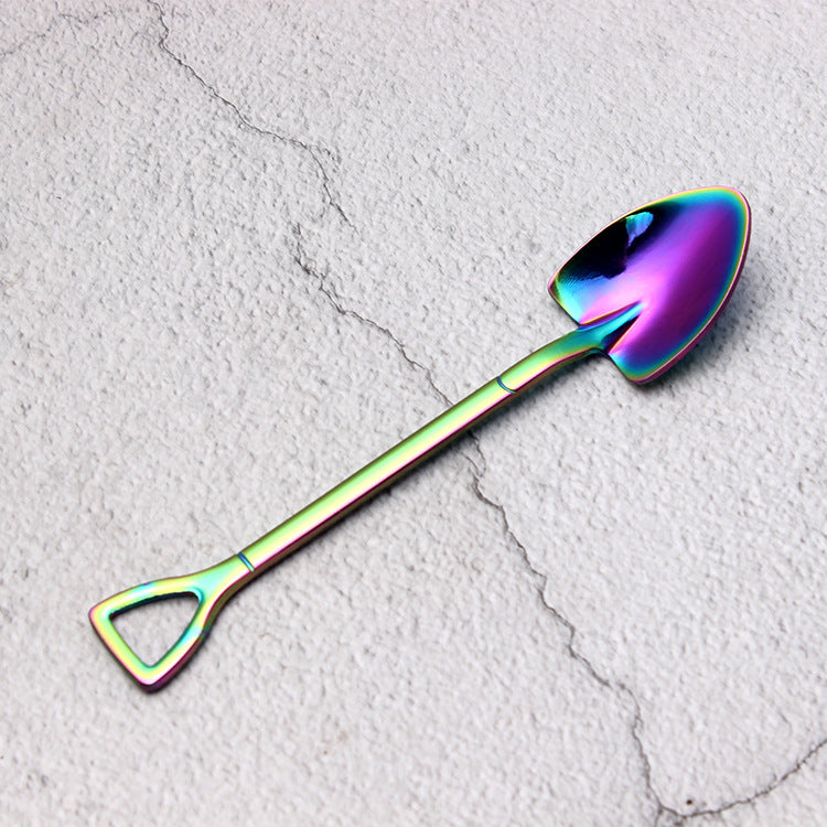 Stainless steel spade dessert fork spoon multicolor