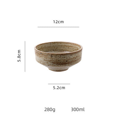 Household Rough Pottery Japanese Style Personality Creative Single Retro Rice Bowl