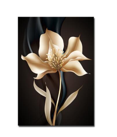 Abstract Black Gold Flower Wall Art Decoration Painting Frameless Painting Core