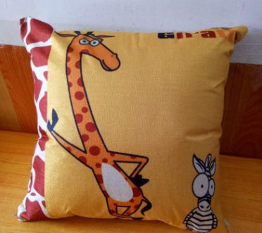 Cartoon Linen Backing Block Back Cushion