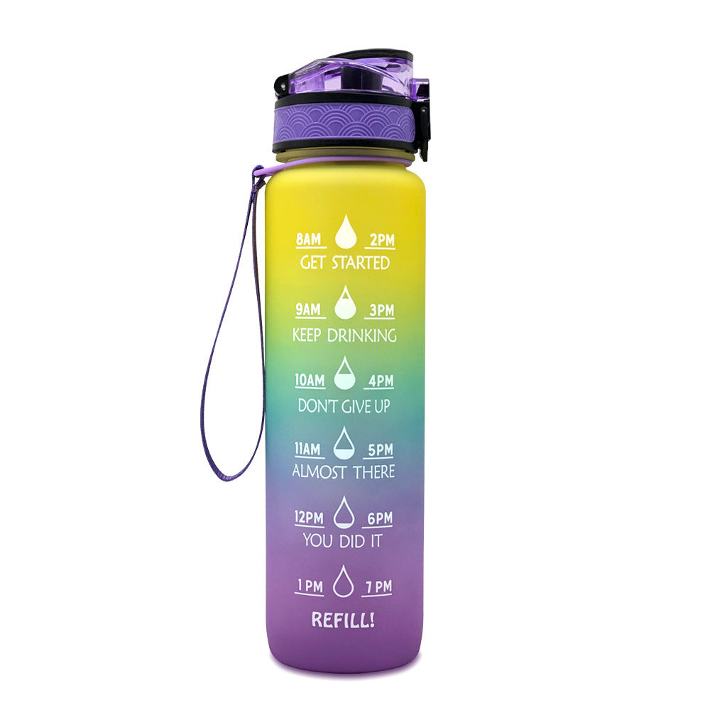 Plastic bottle frosted gradient bouncing cup water bottle sports bottle space cup travel cup