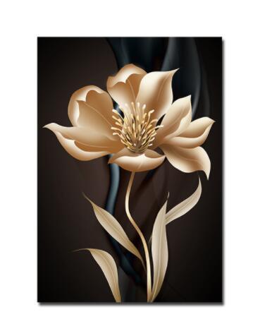 Abstract Black Gold Flower Wall Art Decoration Painting Frameless Painting Core