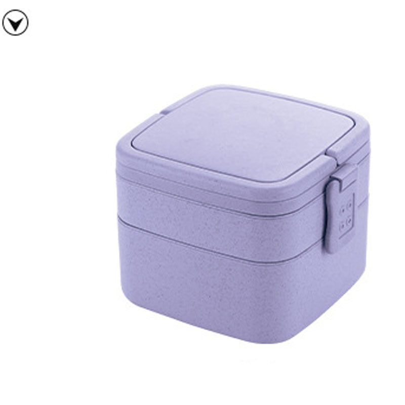 Wheat Straw Portable Double-Layer Lunch Box