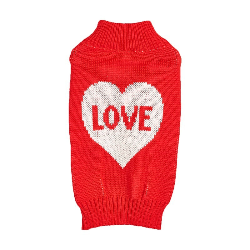 Fashion Personality Bow Love Heart Dog Sweater