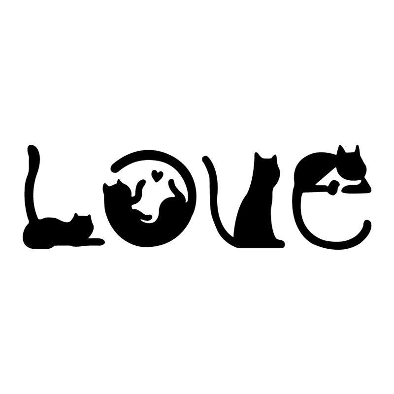 Cats Spell LOVE Fashion Creative Cartoon Auto Decal Sticker