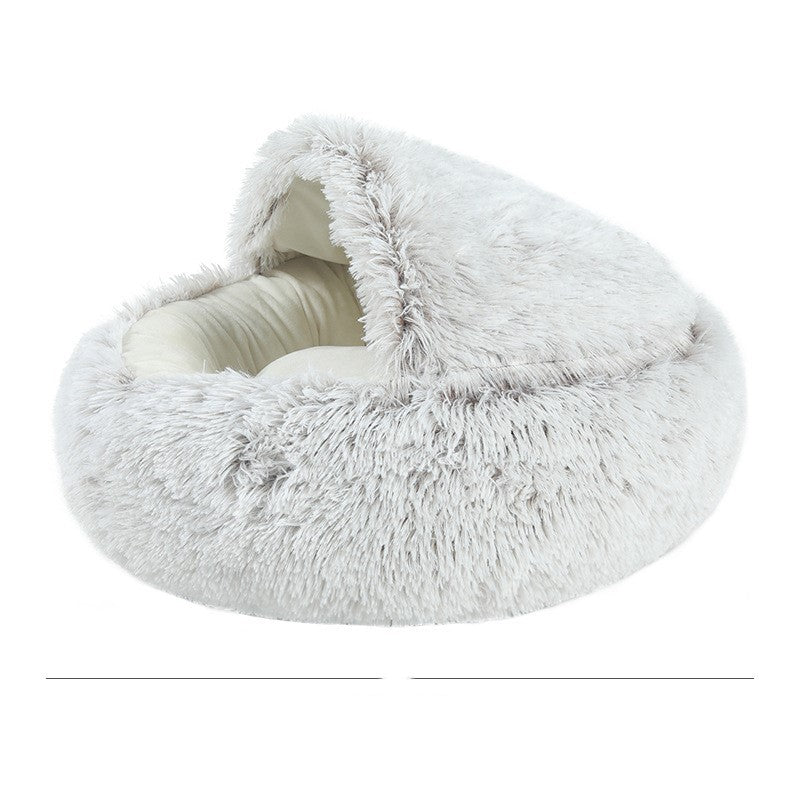 Crystal Velvet Warm Round Half Wrapped Cat's Nest