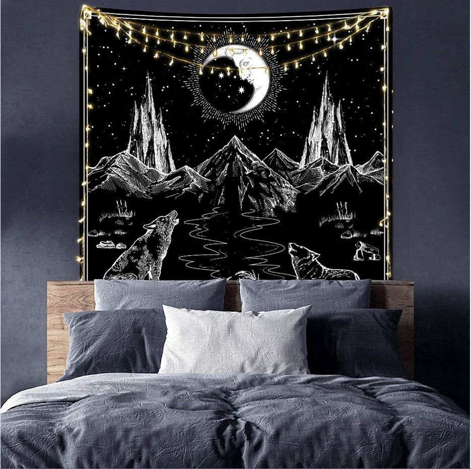 Tapestry Black And White Series Printed Home Hanging Cloth