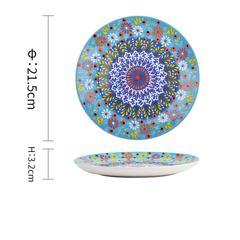 Underglaze Ceramic Tableware Bohemian Household Dishes