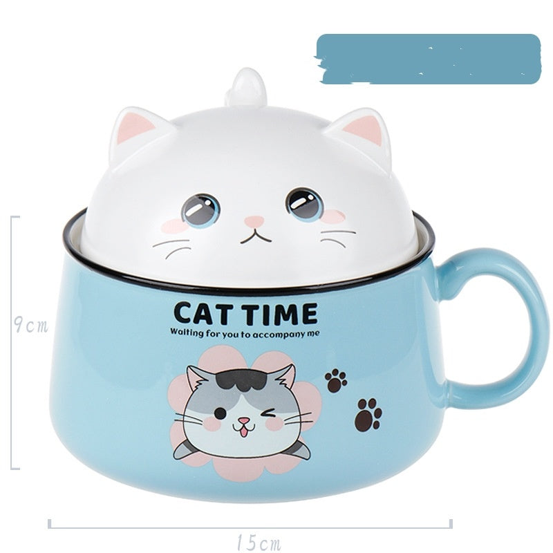 Large capacity cat cup instant noodle bowl