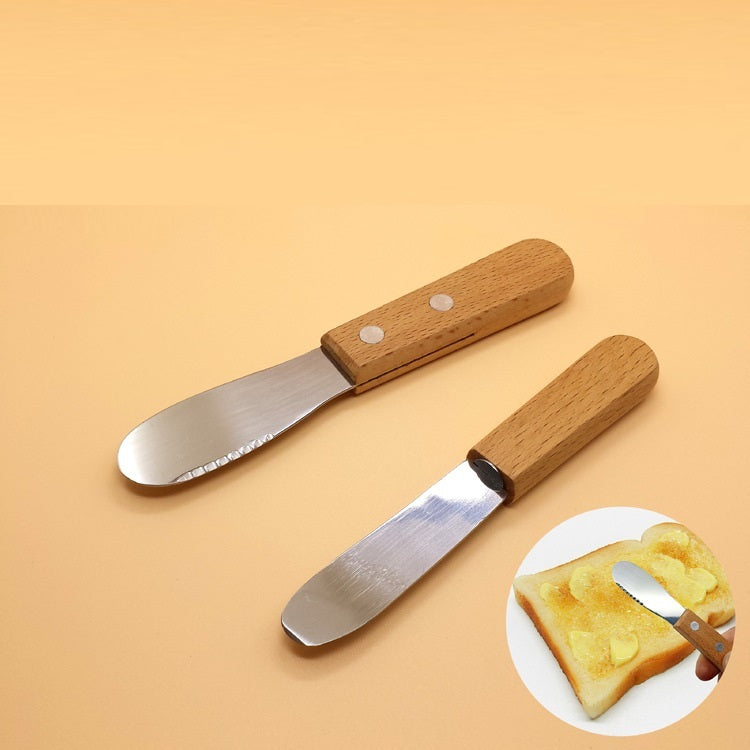 Stainless Steel Wooden Handle Butter Scraping Butter Spatula