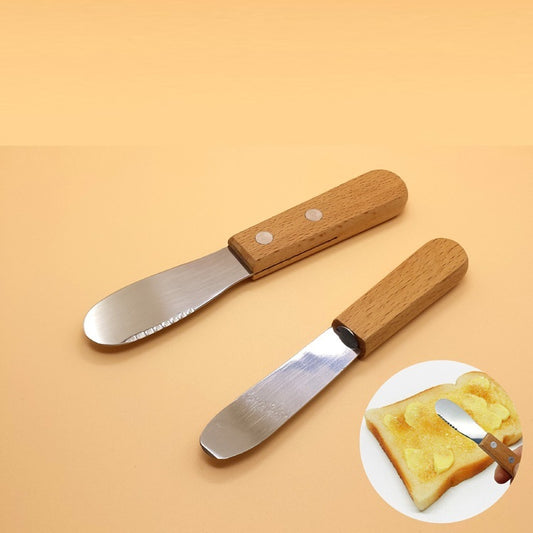 Stainless Steel Wooden Handle Butter Scraping Butter Spatula