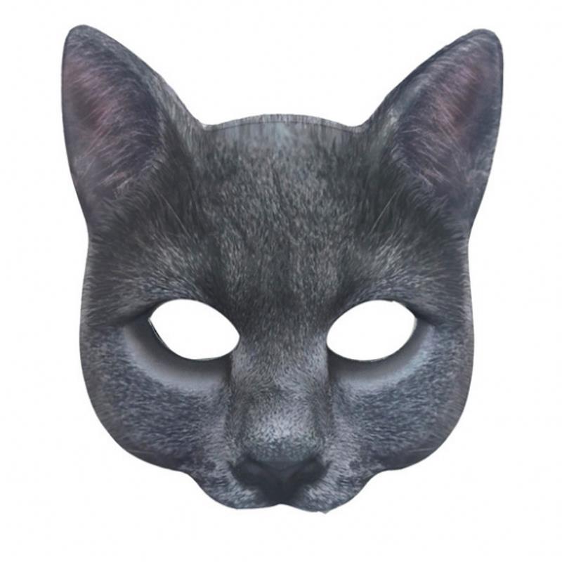 Masquerade Digital Printing Animal White Cat Mask