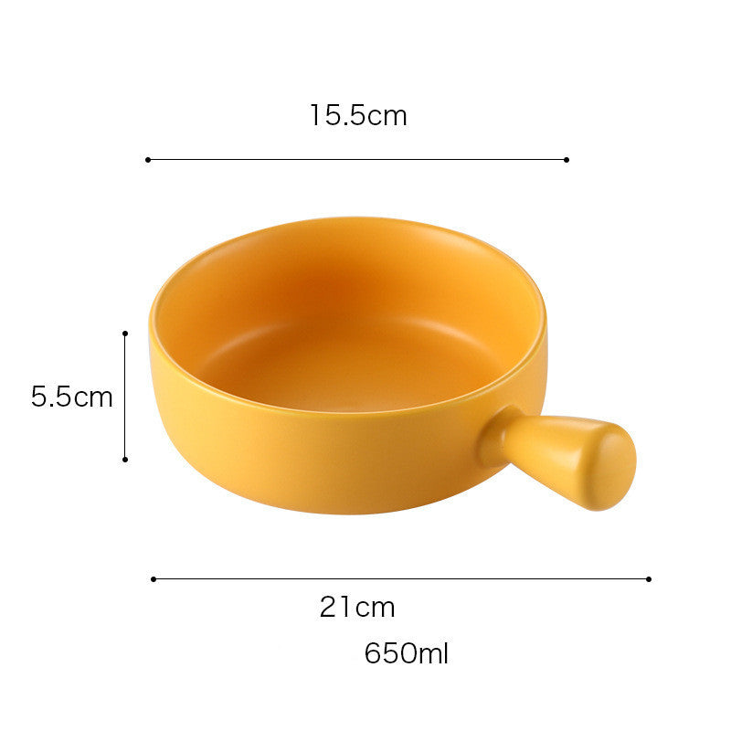 Special ceramic plate for oven with handle