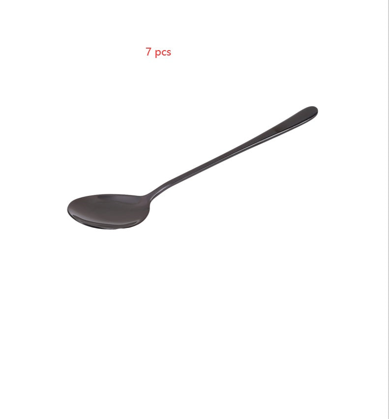 Tableware titanium plated long handle spoon