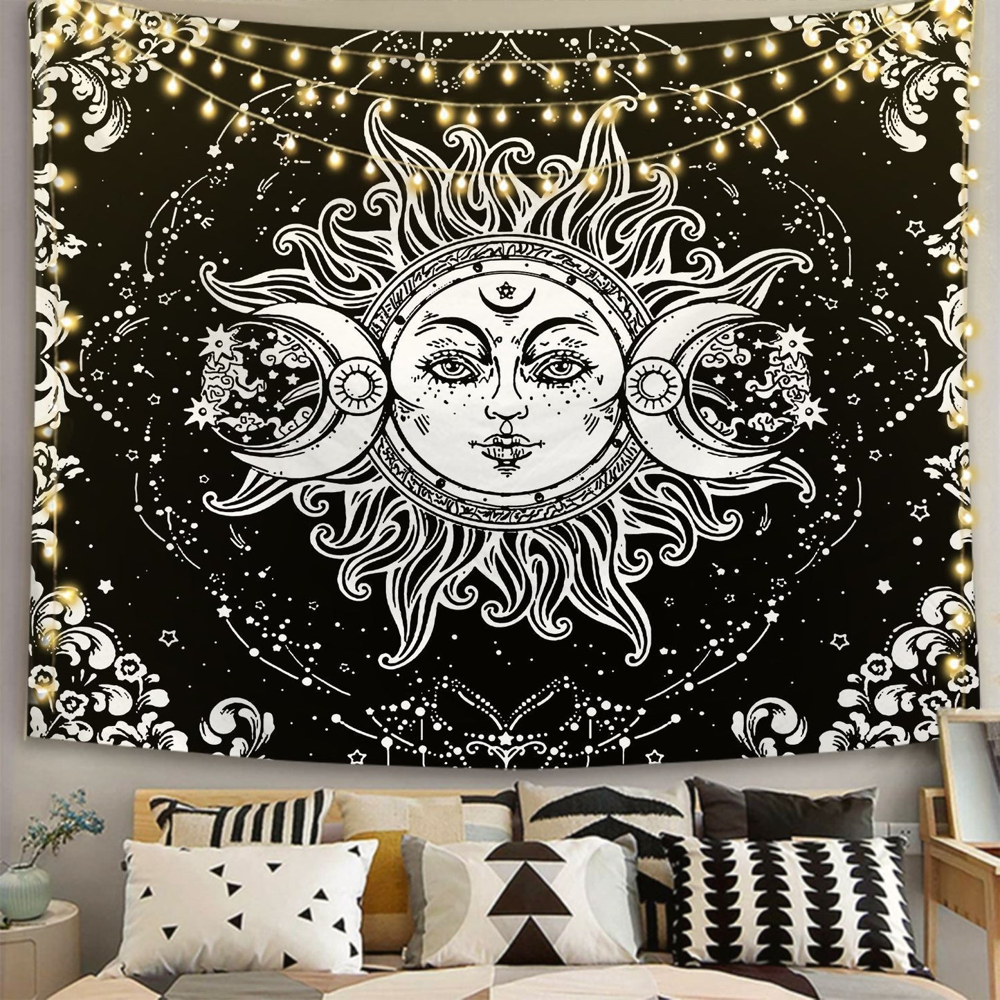 Tapestry Black And White Series Printed Home Hanging Cloth