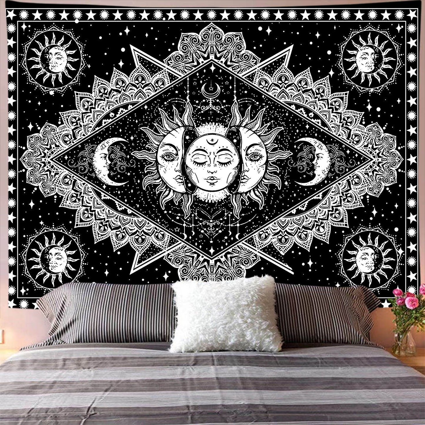 Tapestry Black And White Series Printed Home Hanging Cloth