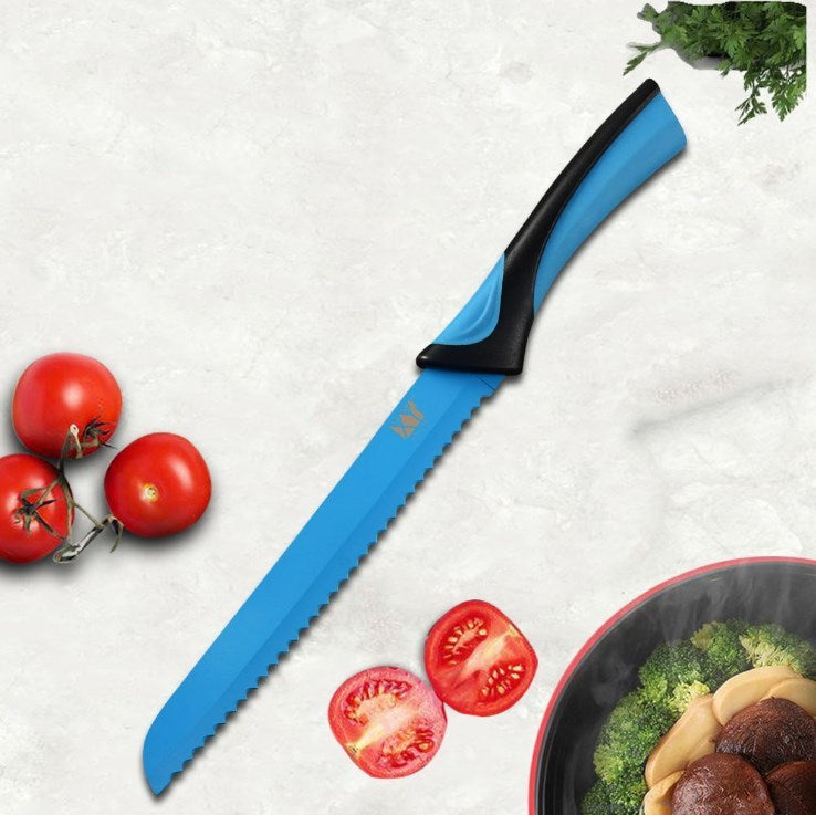 Color spray paint stainless steel 6 piece set chef cut meat universal bread peel knife