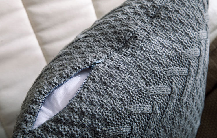 Thick wool knitted pillowcase