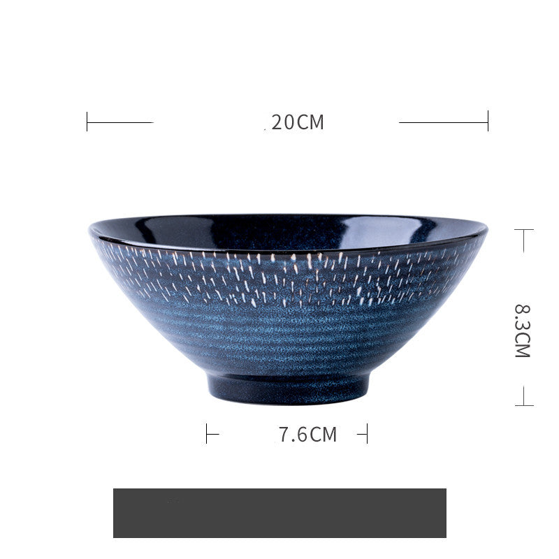 Starry Thread Bowl Ceramic Ramen Bowl Large Soup Bowl Household