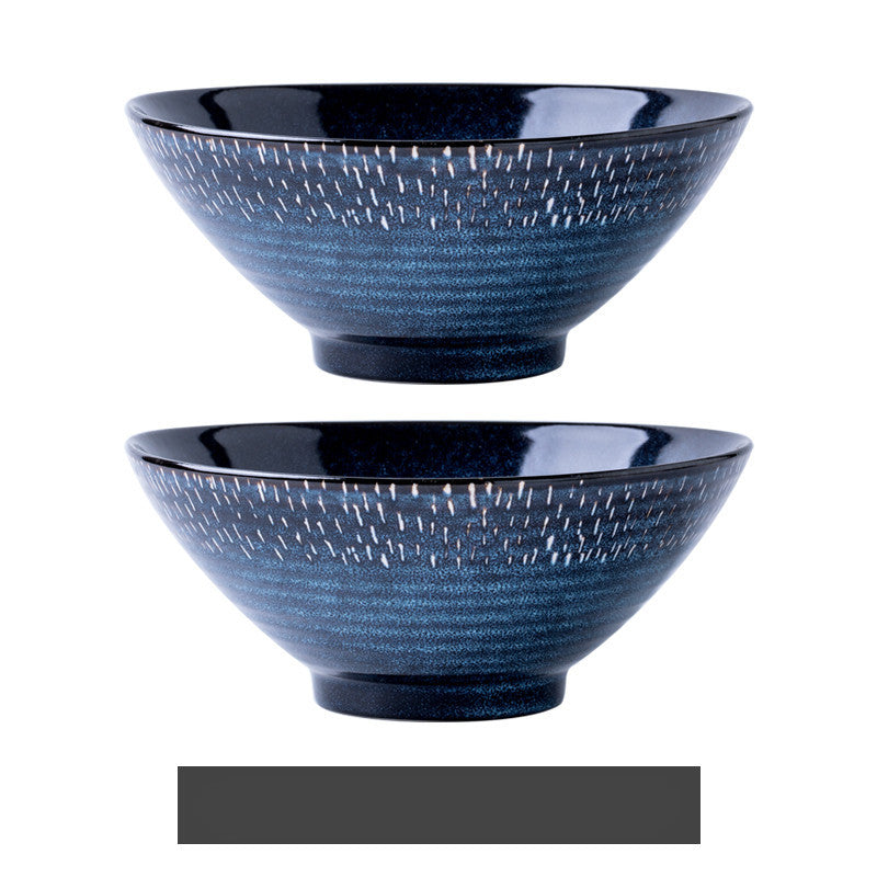 Starry Thread Bowl Ceramic Ramen Bowl Large Soup Bowl Household